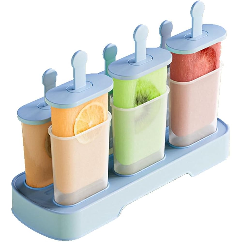 Popsicle Molds Set 6 Pieces Ice Popsicle Maker-Bpa Free,Easy-Release Ice Pop Molds,Homemade Ice Cream Molds (Blue)