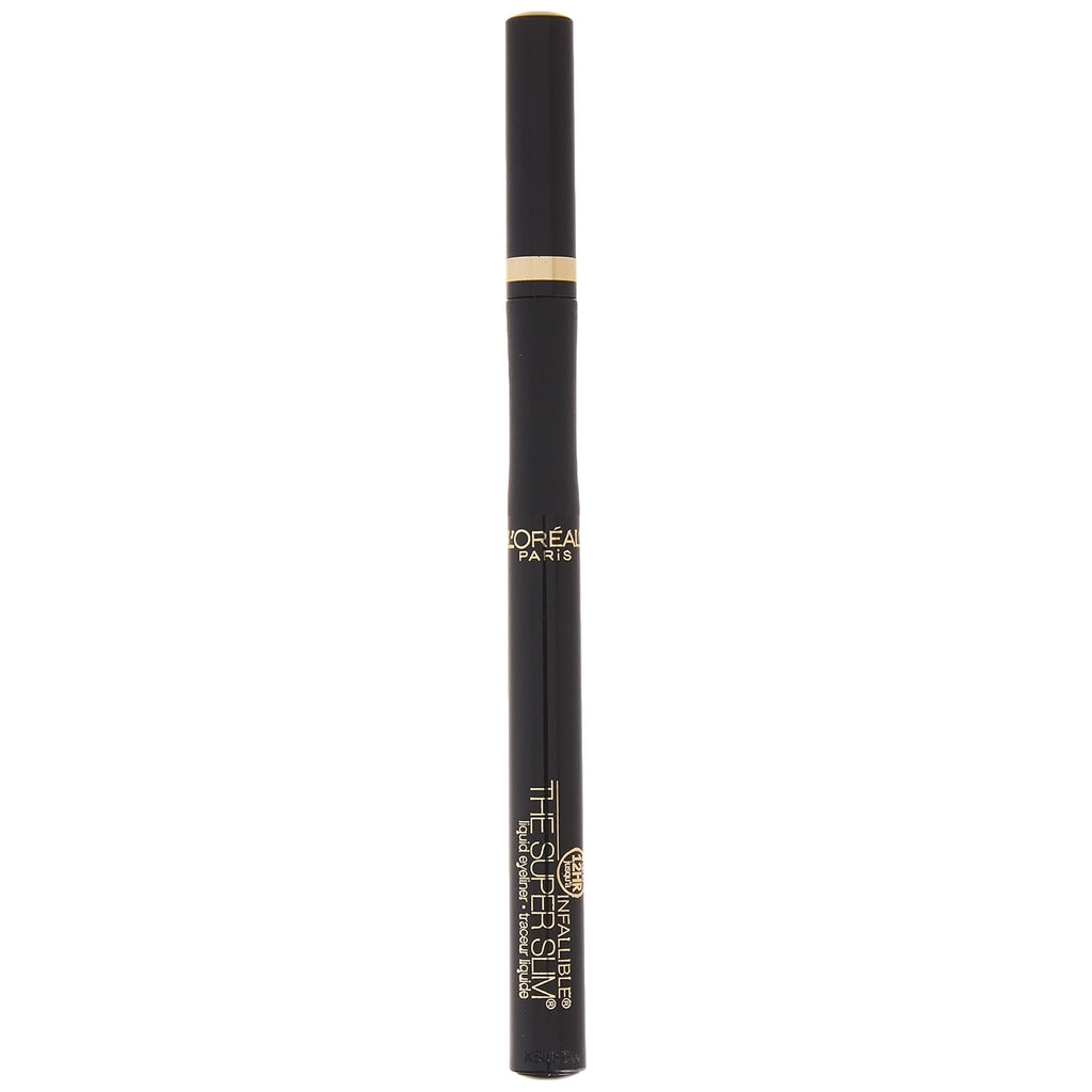 L'Oreal Paris Makeup Infallible Super Slim Long-Lasting Liquid Eyeliner, Ultra-Fine Felt Tip, Quick Drying Formula, Glides On Smoothly, Black, Pack Of 1