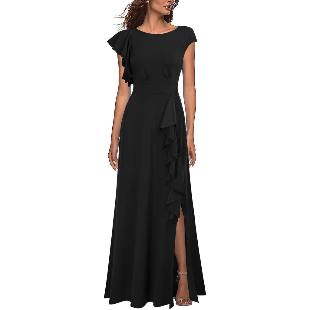 Woosea Women'S Sexy Split Evening Cocktail Party Maxi A-Line Long Formal Dress