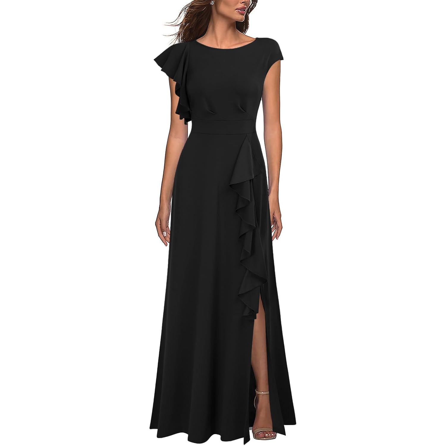 Woosea Women'S Sexy Split Evening Cocktail Party Maxi A-Line Long Formal Dress