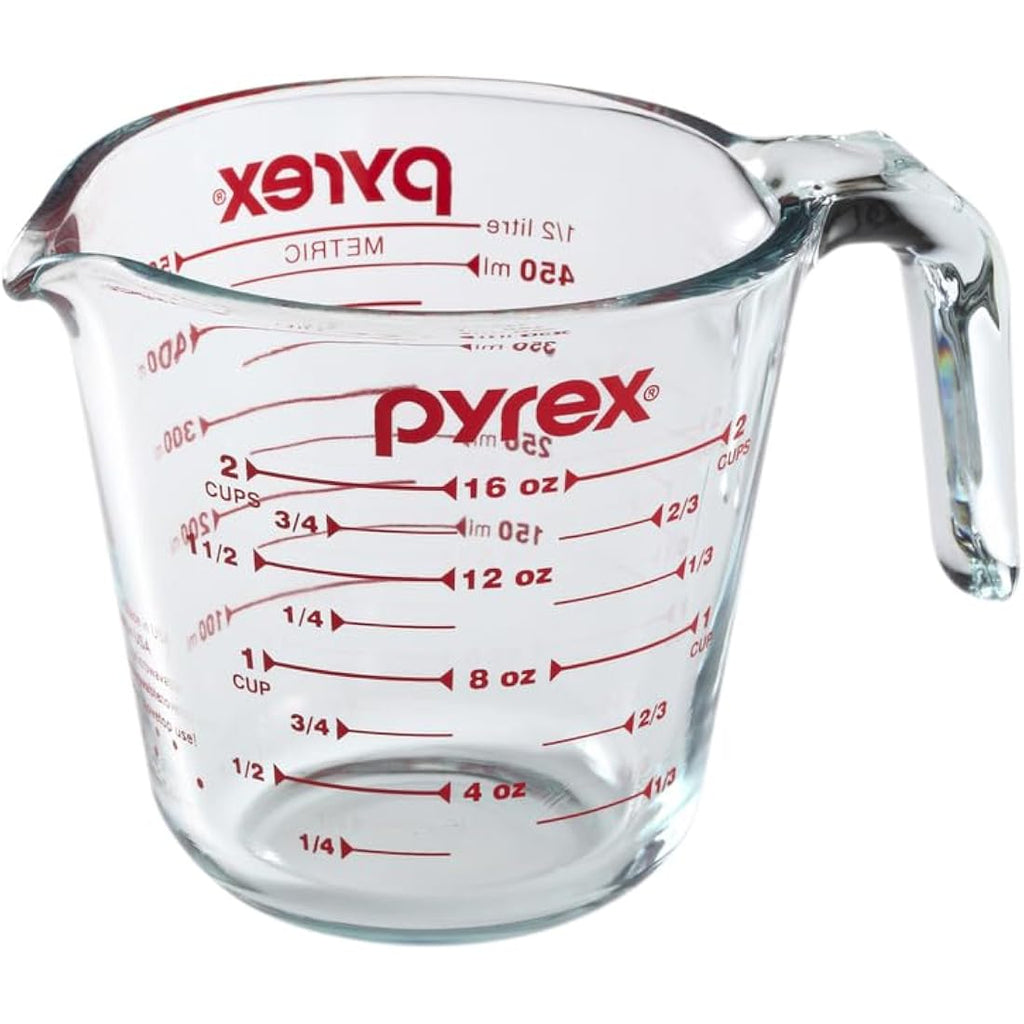 Pyrex Prepware 6001075 Measuring Cup, Red Graphics, Clear