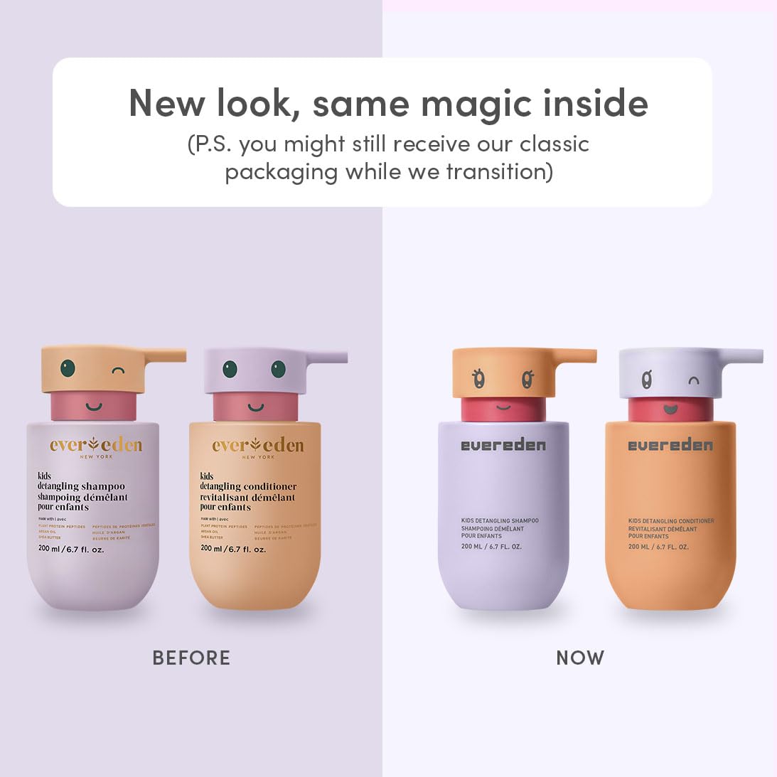 Evereden Kids Detangling Shampoo & Conditioner Set, Ages 3+ | Dermatologist-Tested, Gentle, No Silicones | With Plant Protein Peptides & Argan Oil | Vegan Children'S Haircare, Sulfate & Paraben-Free