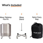 Solo Stove Mesa Xl, 7 Inch Tabletop Fire Pit With Stand - Smokeless, Stainless Steel Fire Pit For Camping, Outdoor & Patio- Wood Burning Or Pellet Fueled Portable Bonfire, 2.3Lbs, Stainless Steel