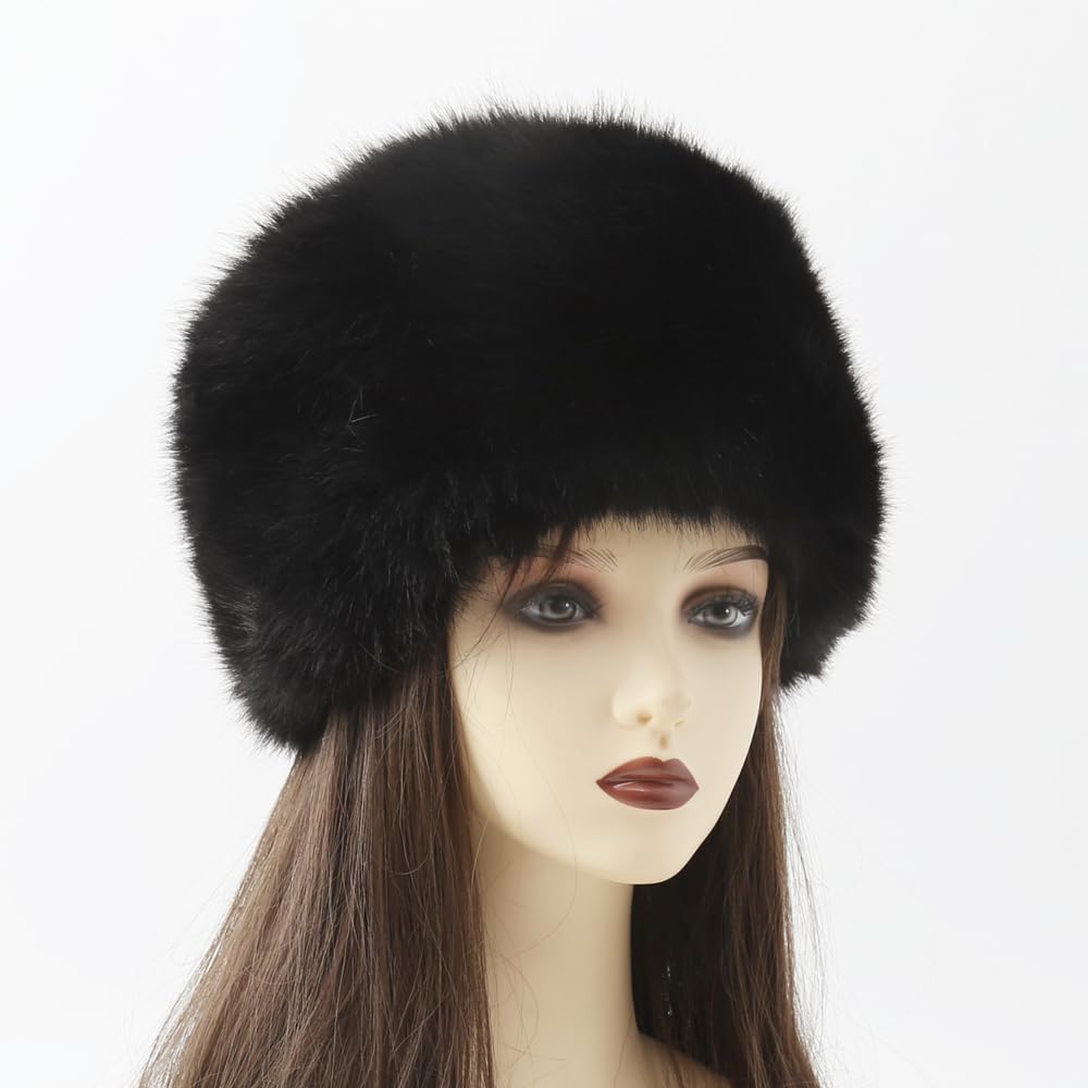 Winter Faux Fur Hat Warm Trapper Hat Cossack Russion Style Hat for Women