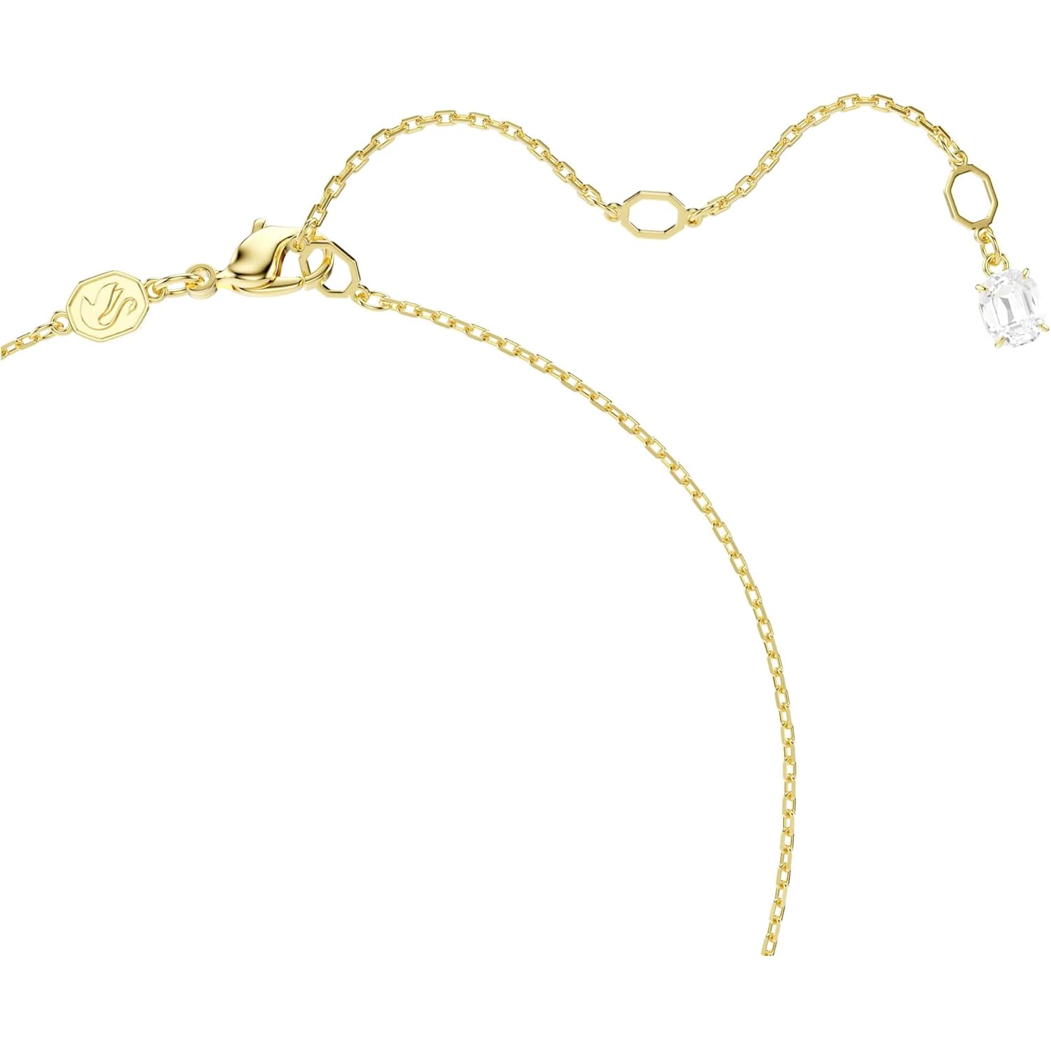 Swarovski Mesmera necklace, Heart, White, Gold-tone finish