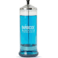 BARBICIDE Disinfecting Jar (Large - 37 Fl Oz) – Durable Glass Immersion Container with Stainless Steel Lid &Tray – Professional Tool Sanitizer for Combs, Brushes, Nail Tools & Implements