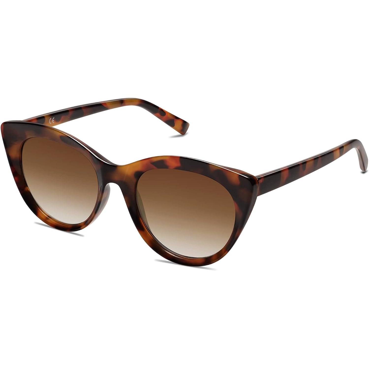 SOJOS Trendy Polarized Sunglasses for Women,Retro Cat Eye Womens Sun Glasses SJ2221 Tortoise/Brown