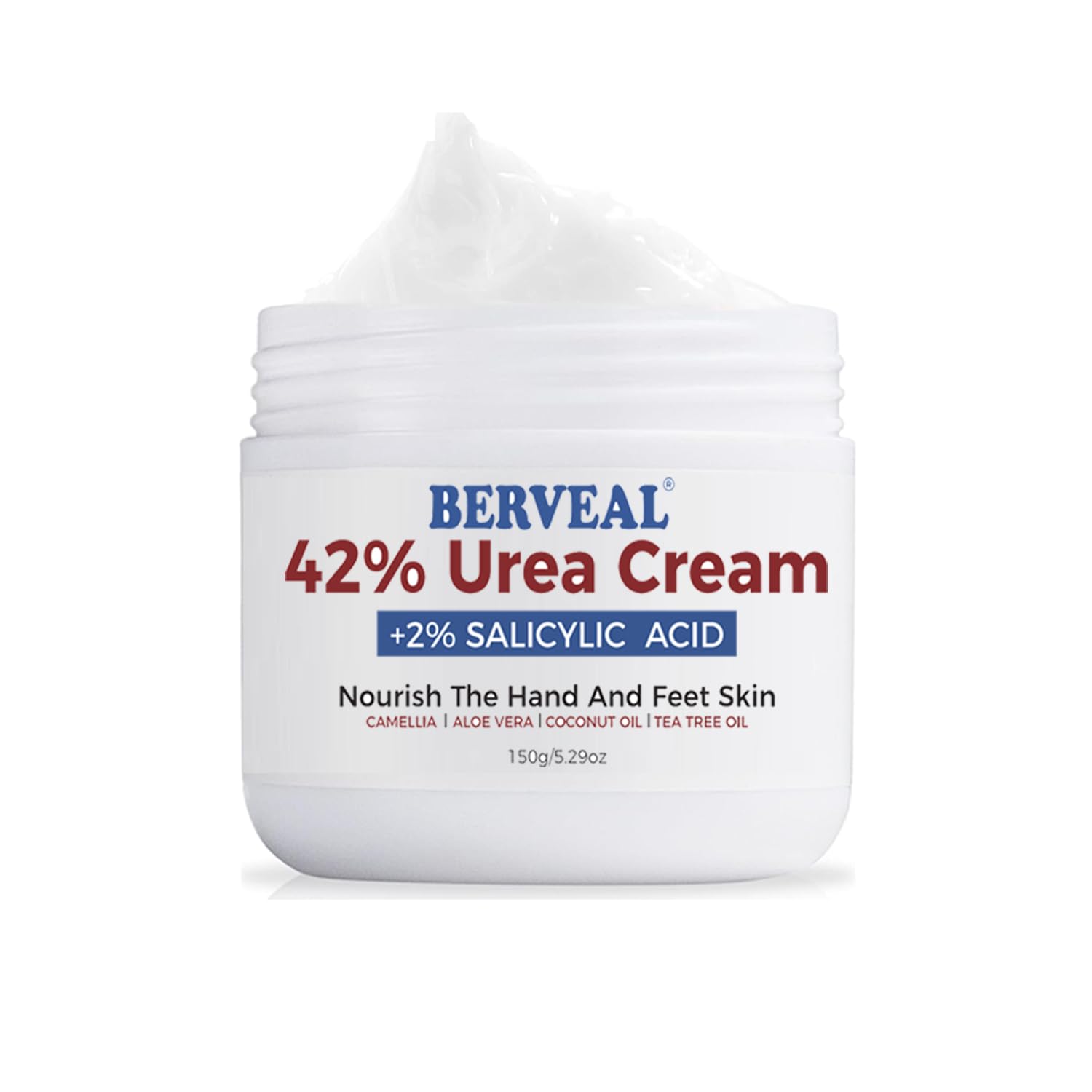 Urea Cream with 2% Salicylic Acid Foot Cream for Dry Cracked Heels, Heel Care Cream 5.29 Oz (Pack of 1)