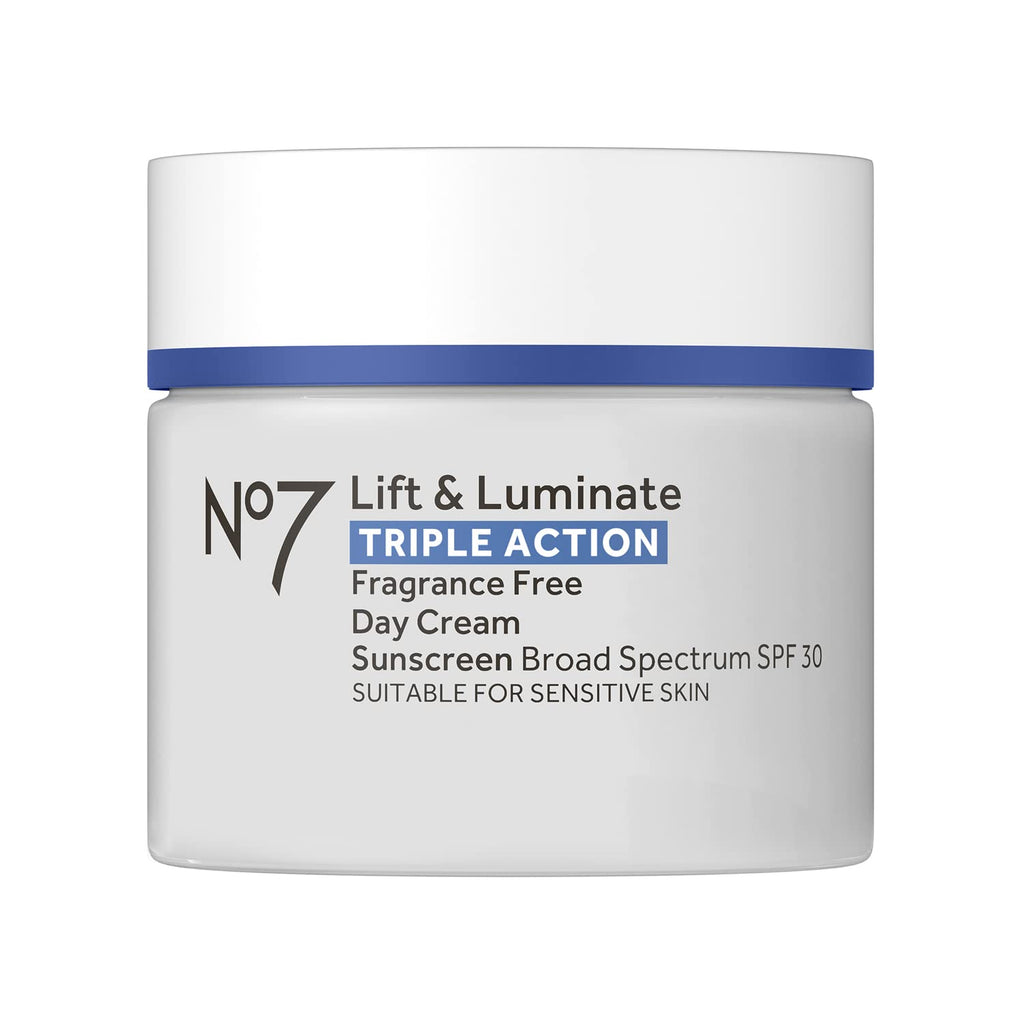No7 Lift & Luminate Triple Action Face Cream - Fragrance Free Face Moisturizer With Spf 30 - Formulated With Anti Aging Collagen Peptides & Brightening Complex (1.69 Oz)