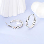 NARMO 925 Sterling Silver Hoop Earrings for Women Hypoallergenic Lightweight Simple Huggie Hoop Earrings Twisted Hoop Earrings Colorful Cubic Zirconia Hoop Earrings Rainbow Hoop Earrings