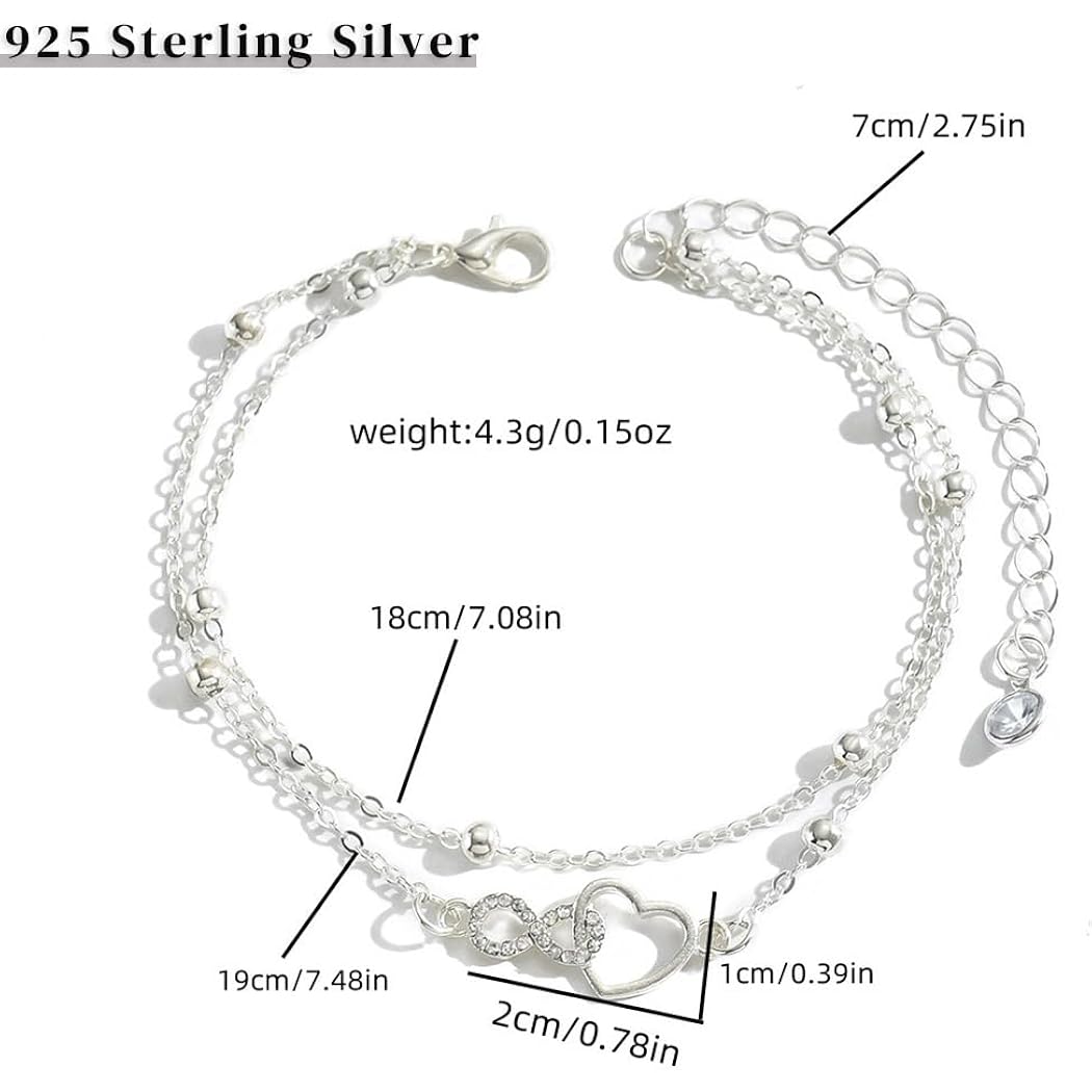 Yalice 925 Sterling Silver Ankle Bracelets for Women Dainty 14K Gold Plated Anklets Set Shiny Waterproof Ankle Chain Cross Beach Foot Jewelry Gifts
