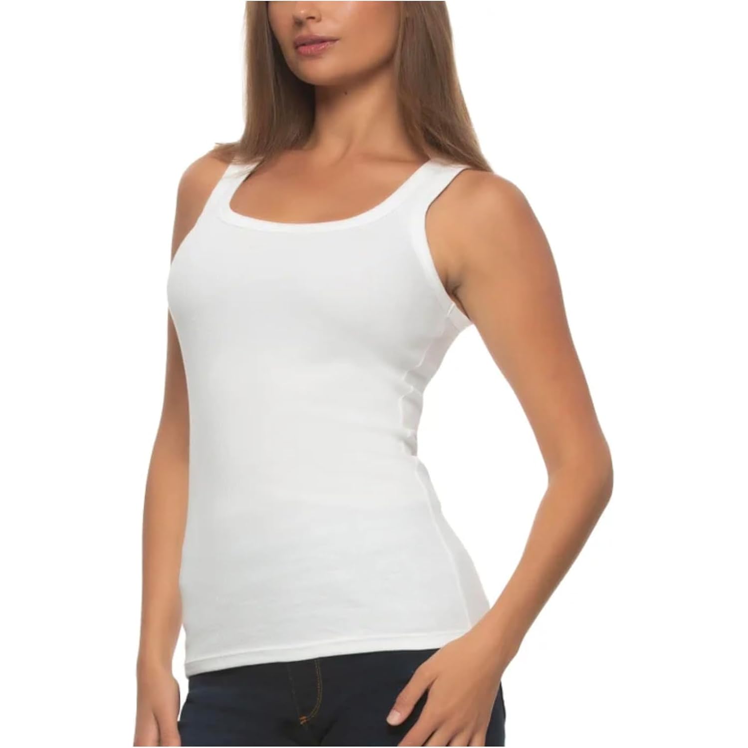 Felina Women'S 3 Pack Soft Cotton Stretch Ribbed Tank Top