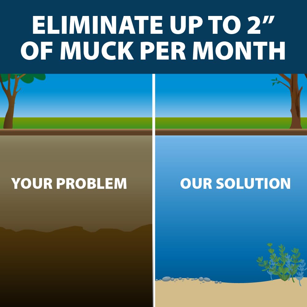 Airmax Muckaway Bacteria Enzyme Tablets For Ponds & Lakes, 8 Scoops | Natural Beneficial Bacteria Muck, Sludge & Noxious Odor Solution For Cleaner Beaches & Shorelines; Fish, Pet & Wildlife Safe