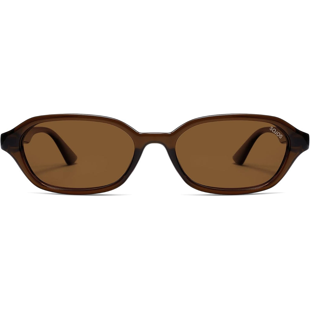 SOJOS Retro Rectangle Polarized Sunglasses for Women Men Trendy Hexagon Narrow Chic Y2K Sunnies SJ2629