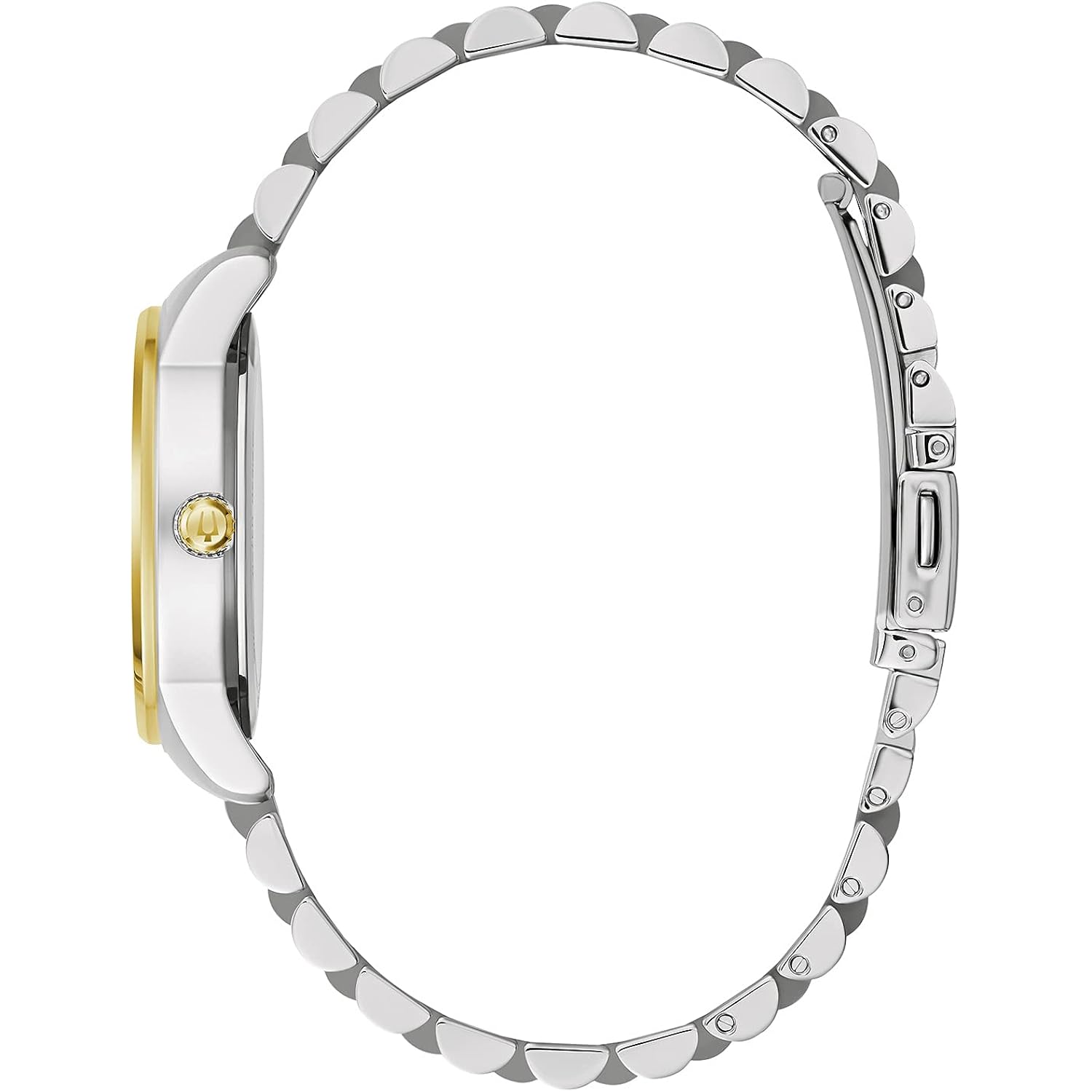 Bulova Ladies' Classic Diamond Two-Tone Gold Stainless Steel 3-Hand Calendar Date Quartz Watch
