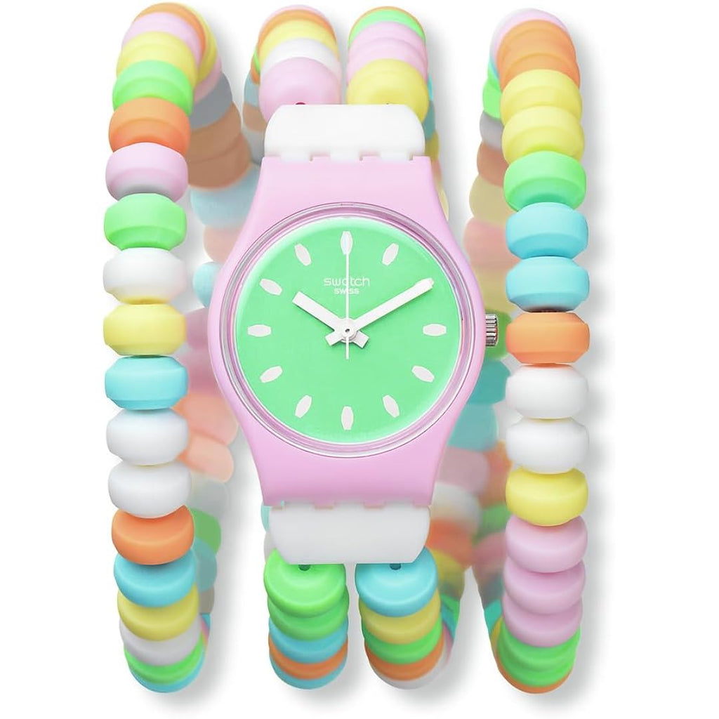 Swatch Women Dress Pink Watch Polymer Quartz Caramellissima