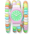 Swatch Women Dress Pink Watch Polymer Quartz Caramellissima
