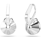 Swarovski Bella V drop earrings, Round cut, Blue, Rhodium finish