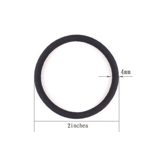 120 Pieces Black Hair Ties for Thick and Curly Hair Ponytail Holders Hair Elastic Band for Women or Men(4mm)
