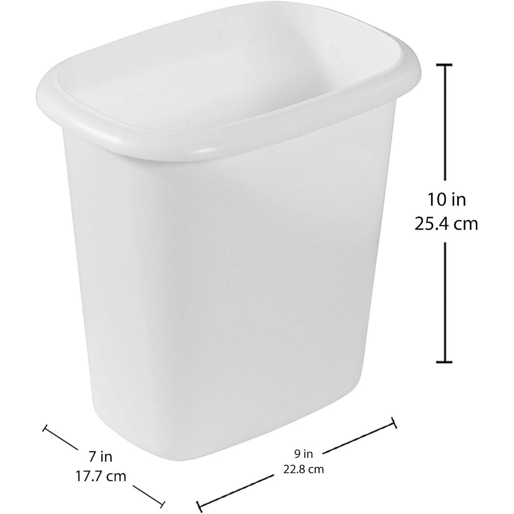 Rubbermaid Vanity Trash Can/Wastebasket 1.5-Gallons/6-Quarts White for Under Counter/Kitchen/Office/Bedroom/Bathroom