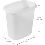 Rubbermaid Vanity Trash Can/Wastebasket 1.5-Gallons/6-Quarts White for Under Counter/Kitchen/Office/Bedroom/Bathroom