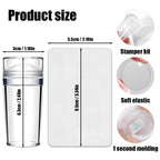French Tip Tool,Nail Art Stamper Kit,Clear Silicone Stamping Jelly With Scraper,French Tip Stamp For Manicure Home DIY Nail Tips(2 PCS)