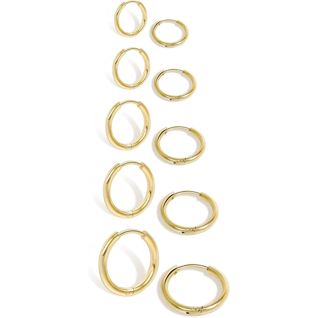 Small Gold Hoop Earrings Lightweight: Hinged Huggie Hoop Earrings for Lobe Cartilage Helix Tiny Hoops Earrings in Silver Black for Women Men