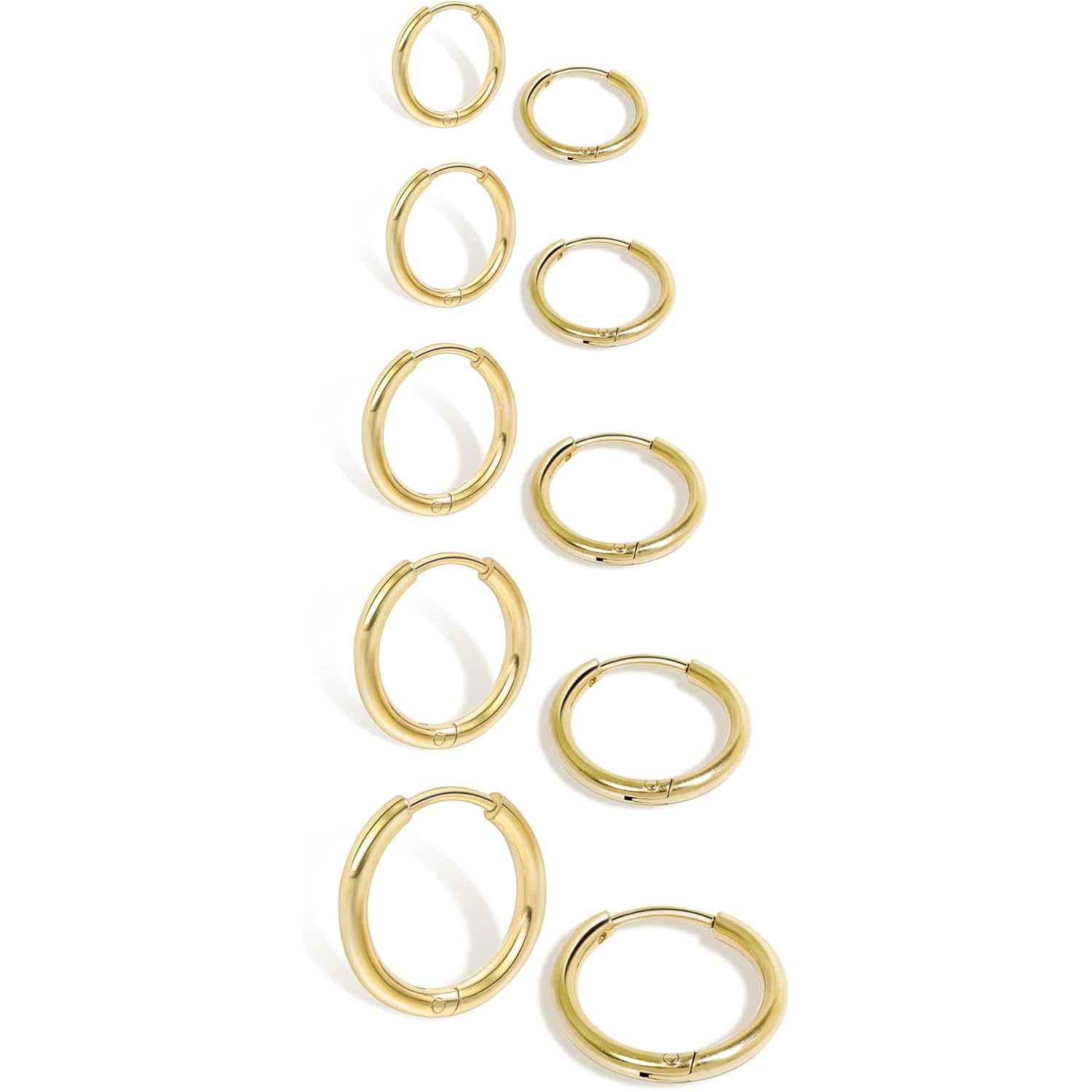Small Gold Hoop Earrings Lightweight: Hinged Huggie Hoop Earrings for Lobe Cartilage Helix Tiny Hoops Earrings in Silver Black for Women Men