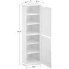 Vasagle Corner Cabinet, Tall Corner Storage Cabinet With 2 Doors And 4 Adjustable Shelves, For Bathroom Kitchen Living Room, Modern Farmhouse Design, White Ubbc541P31