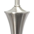 Elegant Designs Lc1020-Bsn Tapered 3 Pack Lamp Set (2 Table Lamps, 1 Floor Lamp) With White Fabric Shades, Brushed Nickel
