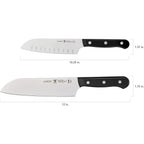 Henckels Solution 2-Pc Santoku Knife Set, Razor-Sharp, German Engineered | Informed By 100+ Years Of Mastery. Dishwasher Safe, Ideal For Everyday Cooking. Comes With 5" & 7" Santoku Knife Blade