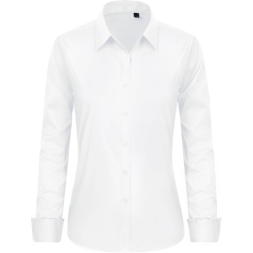 J.Ver Button Down Shirts For Women Stretch Collared Cotton Long Sleeve Dress Shirt Business Casual Blouse For Work