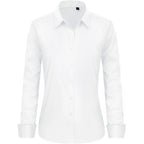 J.Ver Button Down Shirts For Women Stretch Collared Cotton Long Sleeve Dress Shirt Business Casual Blouse For Work