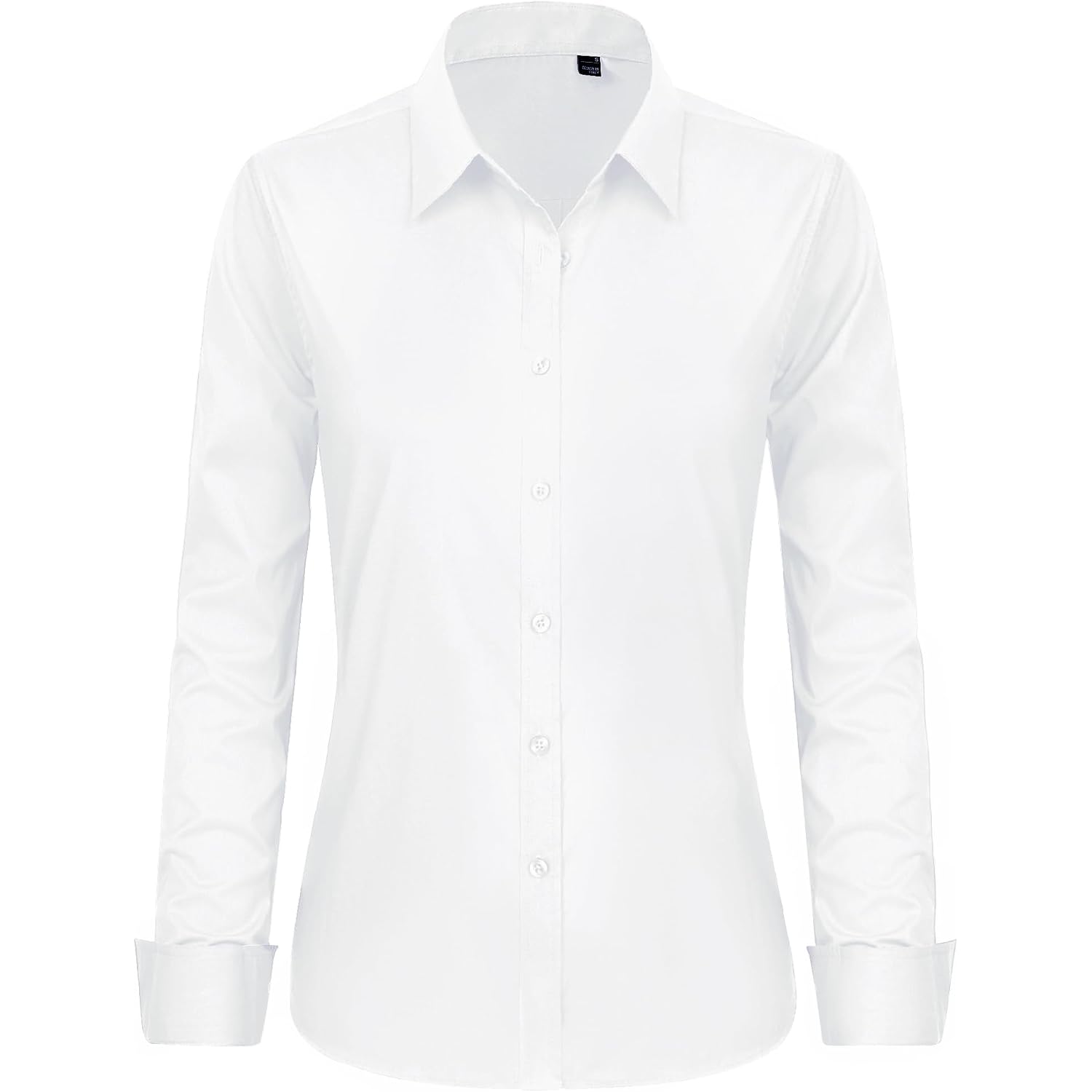 J.Ver Button Down Shirts For Women Stretch Collared Cotton Long Sleeve Dress Shirt Business Casual Blouse For Work