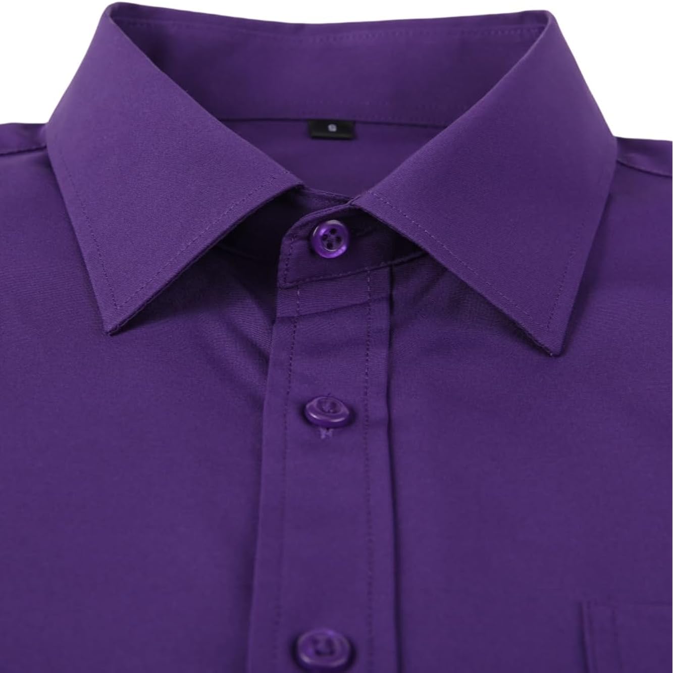 Men'S Dress Shirts Long Sleeve Button Down Shirt Business Formal Stretch Shirt Regular Fit With Pockets