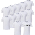 Orj 12 Pcs Unisex Tshirts For Adults Sublimation Blank T Shirt White Polyester Shirts Crew Neck Short Sleeve For Sublimation