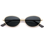 SOJOS Trendy Cat Eye Polarized Sunglasses for Women Men, Chic 80s 90s Retro Oval Fashion Sunnies SJ1279 Gold/Grey