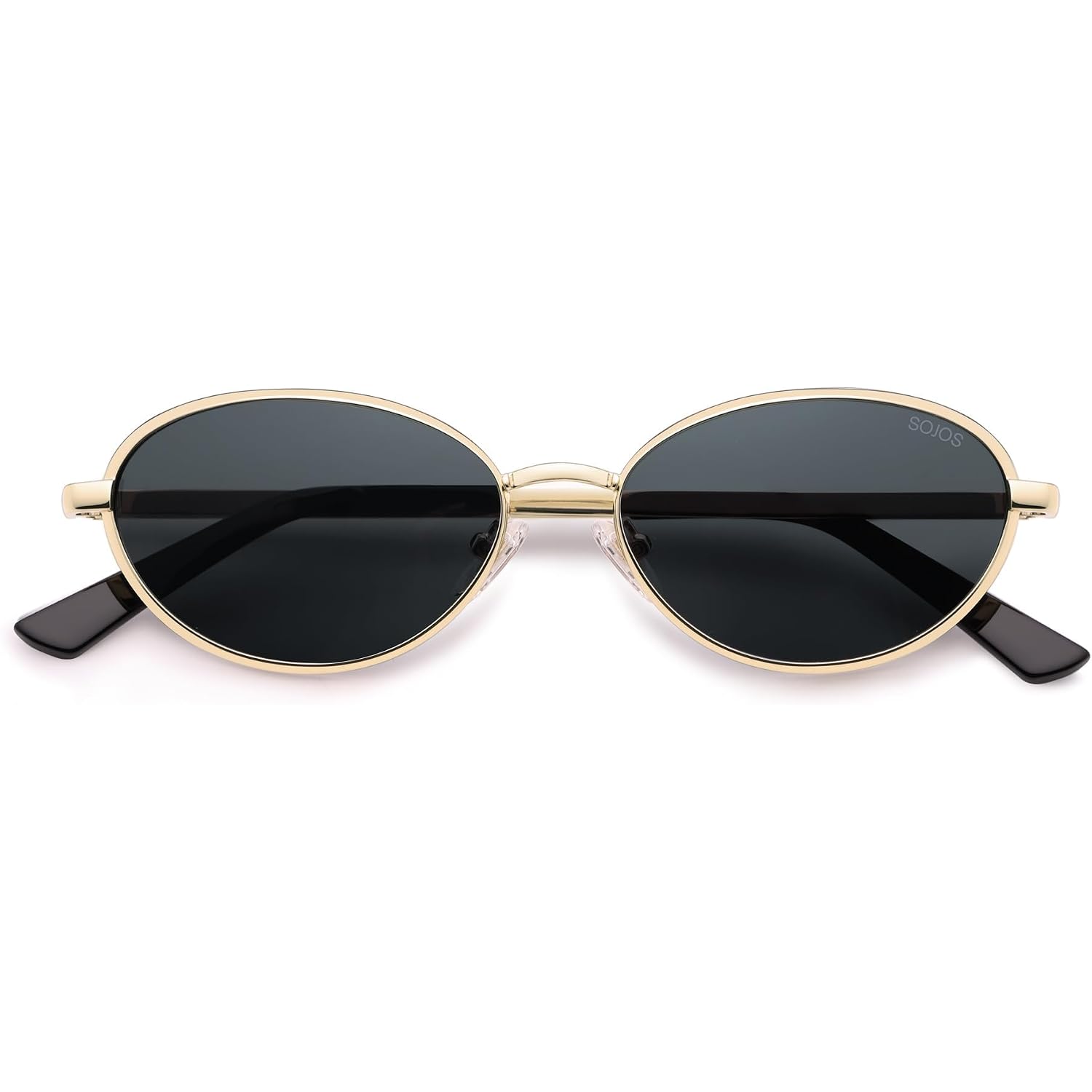 SOJOS Trendy Cat Eye Polarized Sunglasses for Women Men, Chic 80s 90s Retro Oval Fashion Sunnies SJ1279 Gold/Grey