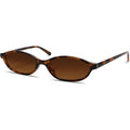 GUVIVI Retro Oval Sunglasses for Women Chic Cat Eye 90s Sunnies Lightweight Narrow Shades Trendy UV protection Sun Glasses Leopard Frame - Brown Lens