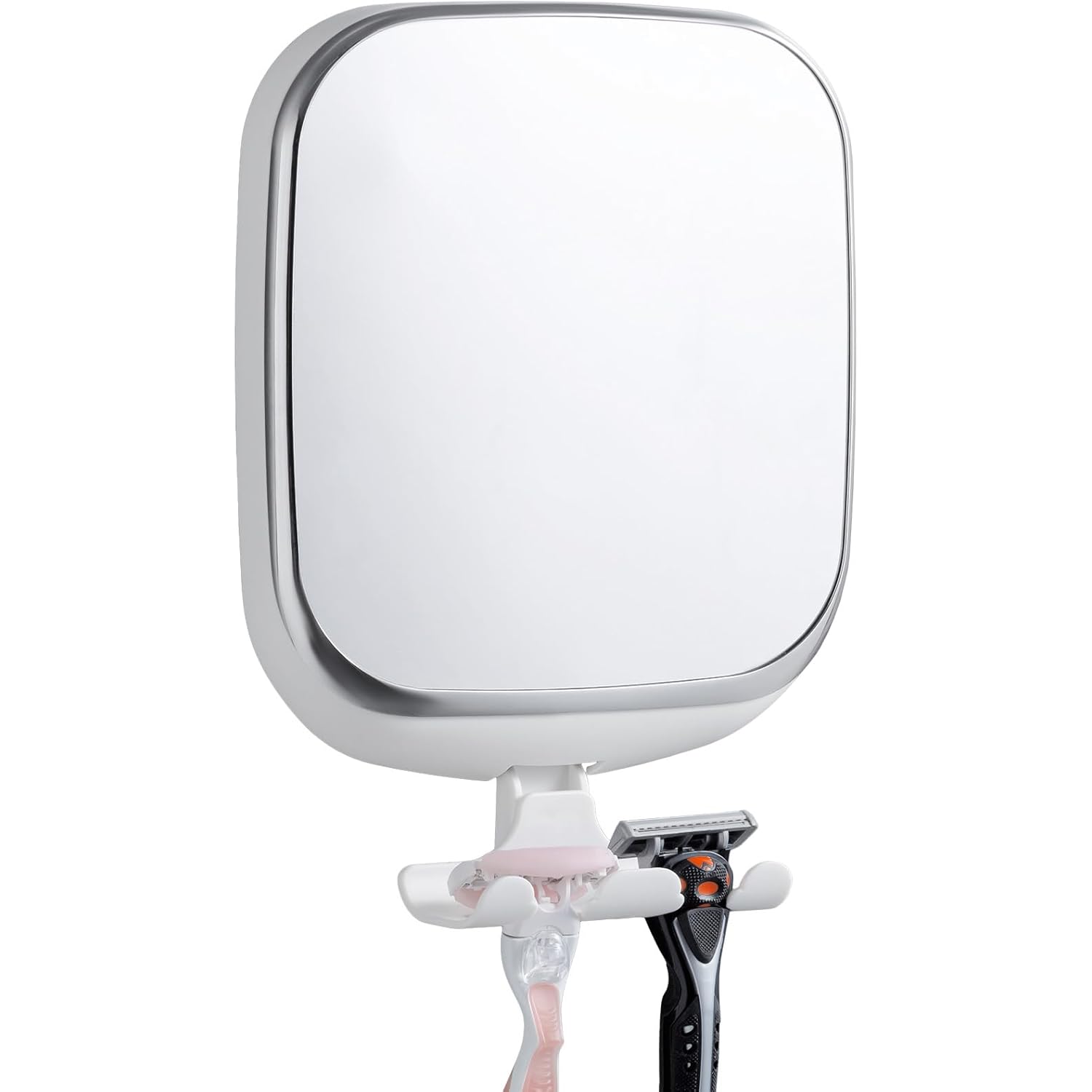 TAILI Shower Mirror Fogless for Shaving, Anti Fog Shaving Mirror with Razor Holder NO-Drilling,Removable,Shatterproof & Waterproof,Wall Mounted Bathroom Accessories with Powerful Suction(White)