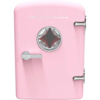 Frigidaire Retro 9-Can Mini Personal Fridge Portable Cooler for Car, Office, Bedroom, Dorm Room, or Cabin, 11.8" D x 7.1" W x 10.1" H, PINK
