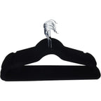 Amazon Basics Slim Velvet Non-Slip Space Saving Suit Clothes Hangers For Closet Organization, Black/Silver, 30-Pack