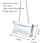 Trendy Pu Leather Clutch Bag For Women Versatile Folding Evening Purse Metal Decoration Crossbody For Banquet Party