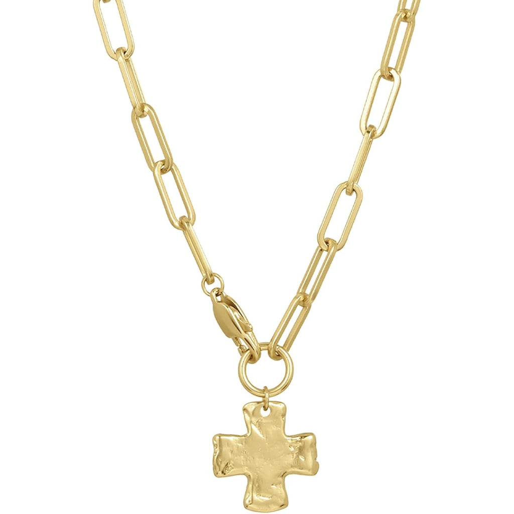 James Michelle The Original Chunky Cross Chain Necklace for Women – Premium Waterproof, Tarnish-Free, Gold & Silver PVD Coated Jewelry – Hypoallergenic – Perfect for Beach, Weddings, Gifts