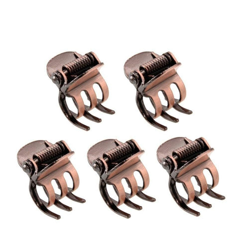 10Pcs Mini Metal Hair Claw Clips for Women,Mini Metal Hair Claw Clips,Bronze Clamp Side Bangs Clip Hair Styling Tool Hairpins Hair Accessories for Women