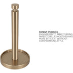 Ivilon Countertop Paper Towel Stand - Steady And Easy Tear - Fits All Paper Towel Rolls - Warm Gold