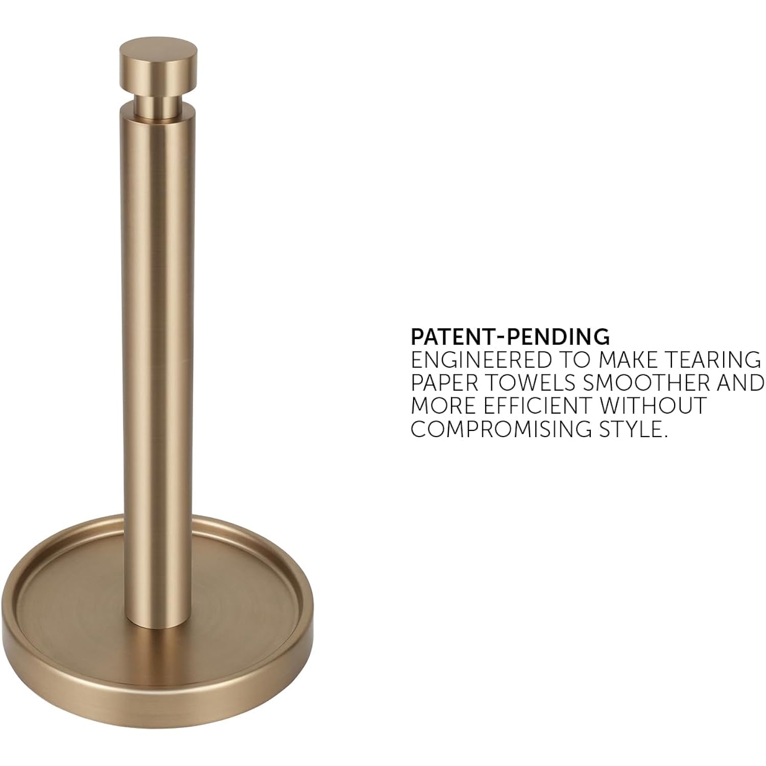 Ivilon Countertop Paper Towel Stand - Steady And Easy Tear - Fits All Paper Towel Rolls - Warm Gold