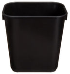 Amazon Basics Small Rectangular Commercial Office Wastebasket, Easy to Clean, 3 Gallon, Black, 2-Pack