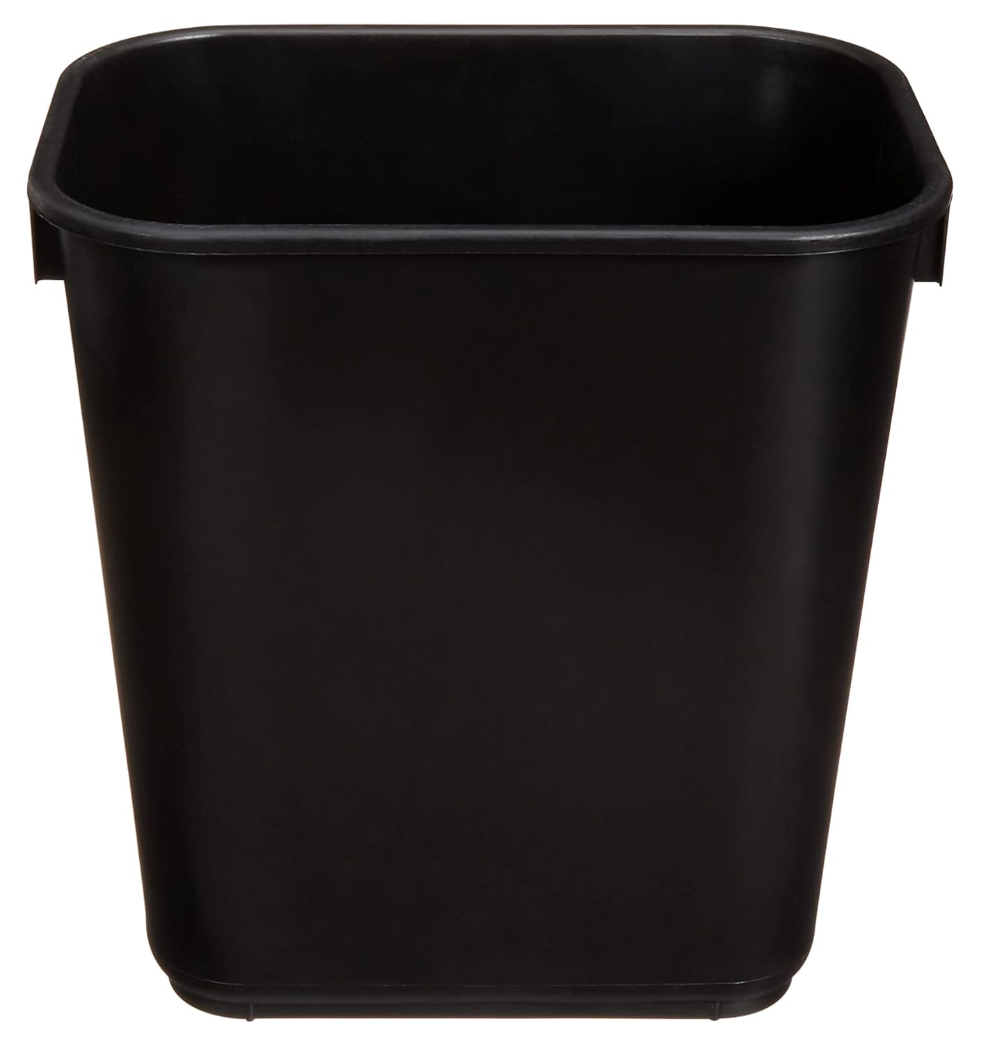 Amazon Basics Small Rectangular Commercial Office Wastebasket, Easy to Clean, 3 Gallon, Black, 2-Pack