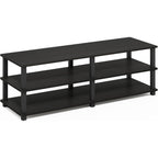 Furinno Turn-S-Tube Toolless Assembly 3-Tier Tv Stand, Entertainment Center For Tv Up To 55 Inch, Wide Printer Stand With Storage Shelf, For Living Room, Bedroom, Espresso